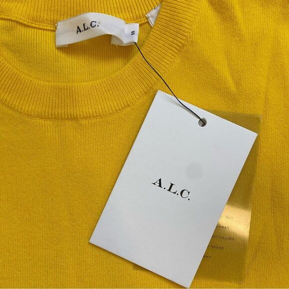 A.L.C. Hadley Knit Mini Dress Yellow Size Small - Picture 3 of 11